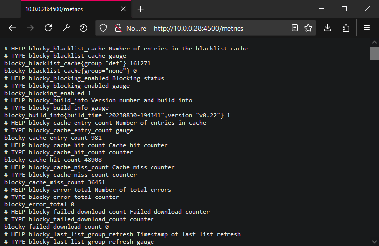 Prometheus Metrics endpoint